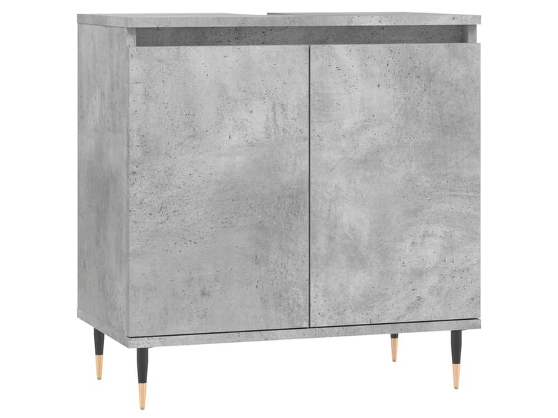  Amoire de salle de bain gris béton 58x33x60cm bois d'ingénierie shl9468  - Conforama A