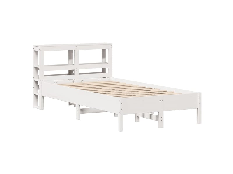  Lit double- lit adulte -  cadre de lit sans matelas blanc 120x190 cm bois de pin massif  - Conforama B