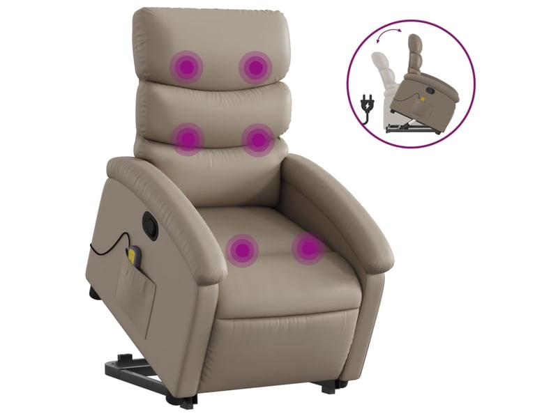  Fauteuil inclinable de massage cappuccino similicuir shl15344  - Conforama A