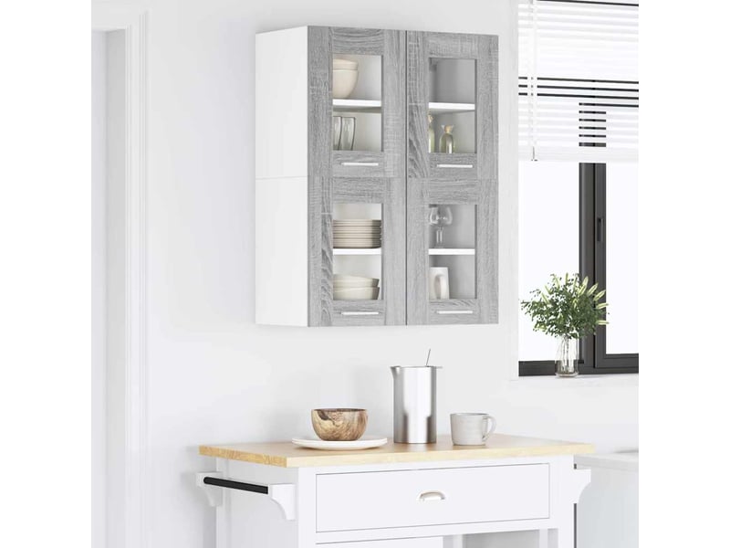  Meuble de rangement cuisine, armoire suspendue 2 pcs gris sonoma bois d'ingénierie shl2426  - Conforama D