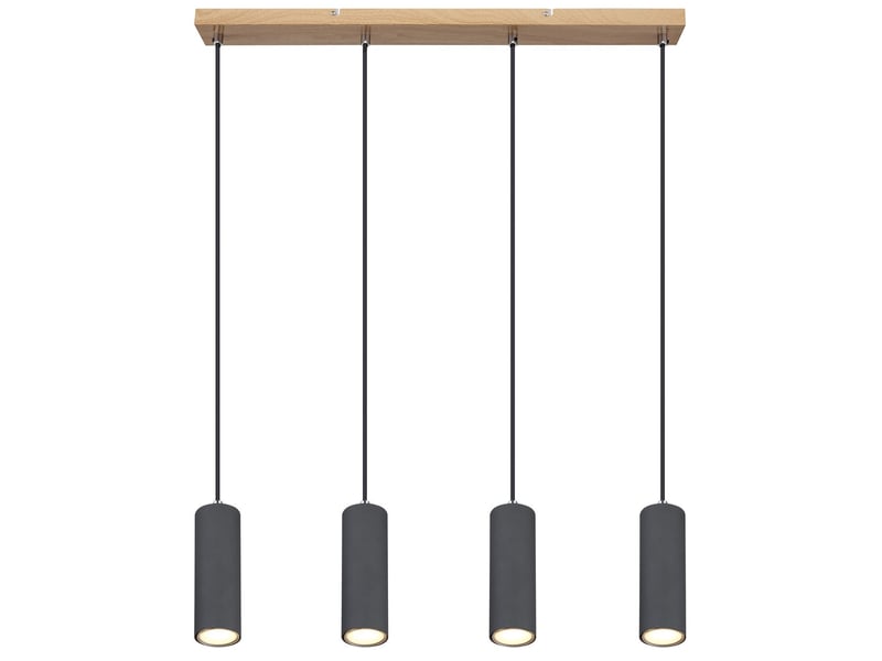  Plafonnier suspendu aspect bois foncé 4 ampoules gu10  - Conforama C