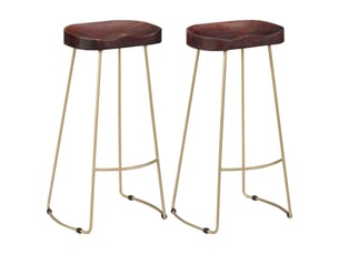 Lot de 2 tabouret de bar gavin | chaise de bar bois de manguier massif shl4024