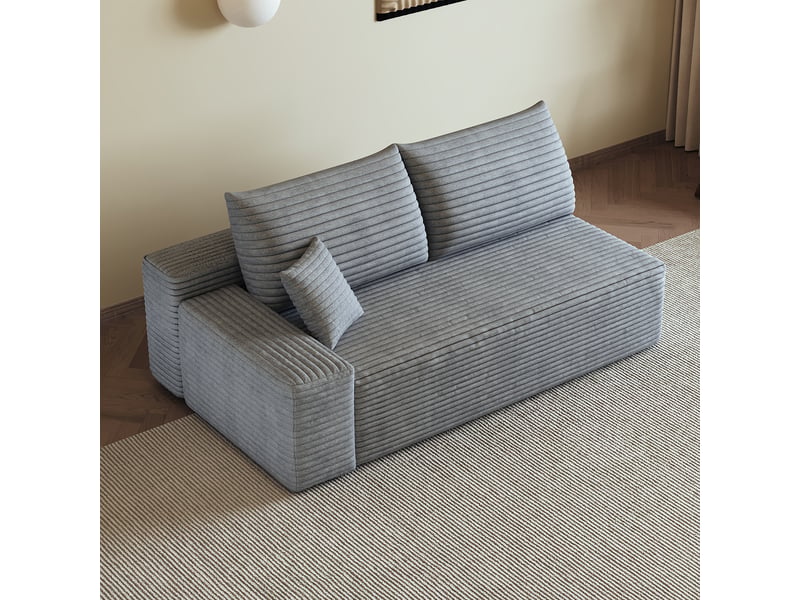  Canapé de salon, canapé pour séjour, version gauche, gris, pour intérieur, mobilier pour espace de vie  - Conforama R