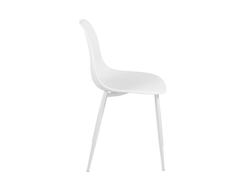  Lot de 4 chaises de cuisine nova blanches avec assise en plastique et pieds métal 658-NOVA - Conforama E