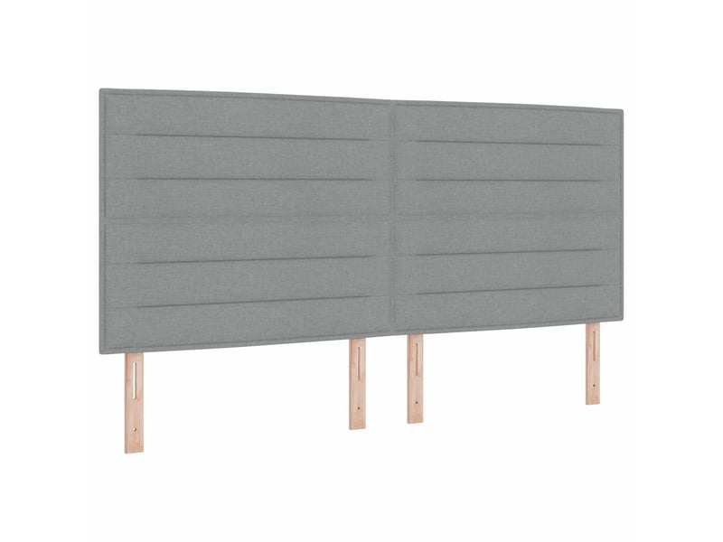  Tête de lit | panneau de tête de lit led avec bandes led gris clair 200 cm tissu  - Conforama A