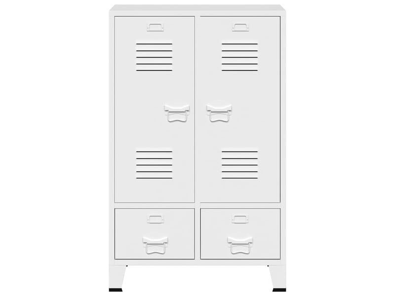  Garde-robe, armoire de rangement industrielle blanc 67x35x107 cm acier  - Conforama D