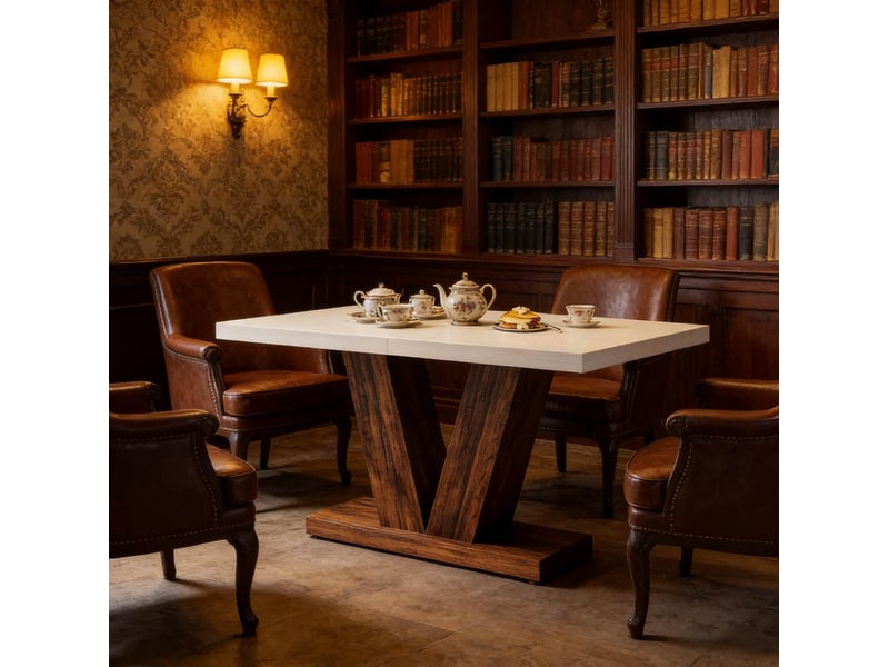 Table de salle à manger pour 4 à 6 personnes avec plateau de 4 cm et structure stable pour cuisine et salon 120 × 80 × 75 cm - Conforama C