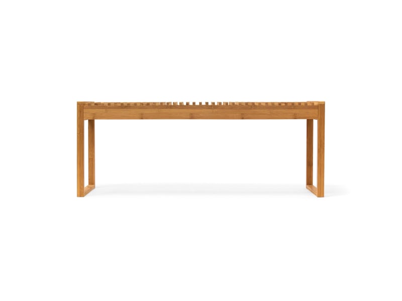  Banc en bambou naturel 120 x 30 x 45 cm confortable usage intérieur extérieur ambiance cosy en bambou naturel 13_0003198  - Conforama B