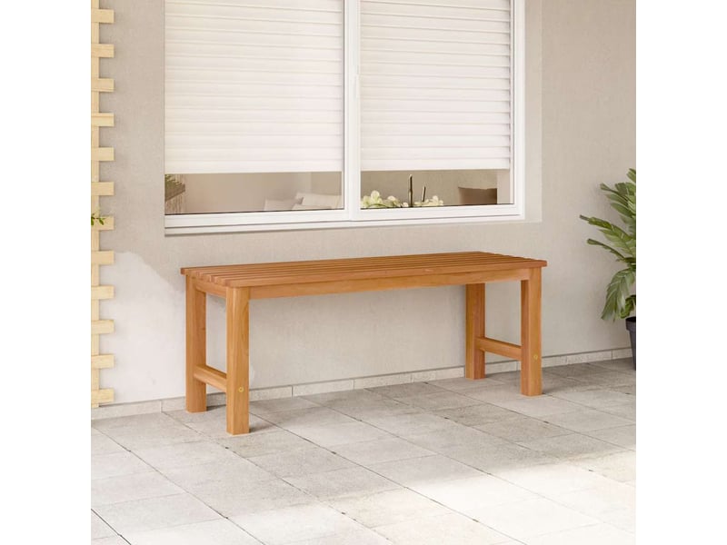 Banc de jardin 114 x 40 x 45 cm en bois de teck massif avec finition à base d'eau  - Conforama B