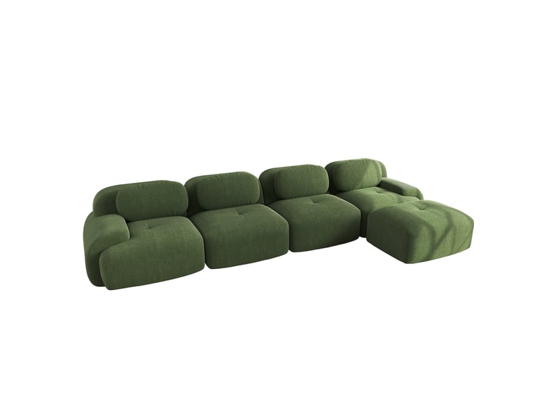  Canapé d'angle, canapé modulable, 4 places, vert, livré monté, sans structure, pour salon, home cinéma, bureau  - Conforama E