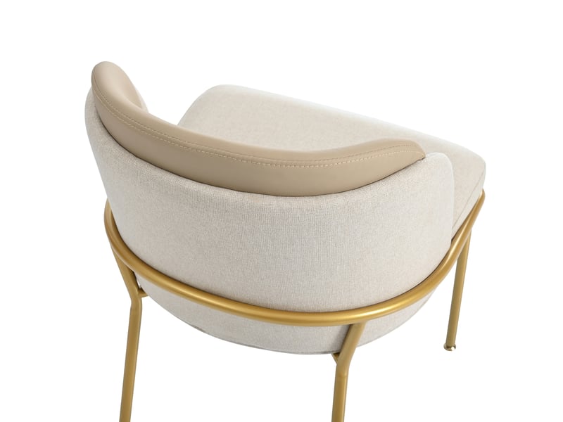  Lot de 4 chaises de salle à manger,avec pieds réglables,similicuir pvc,beige et kaki  - Conforama D