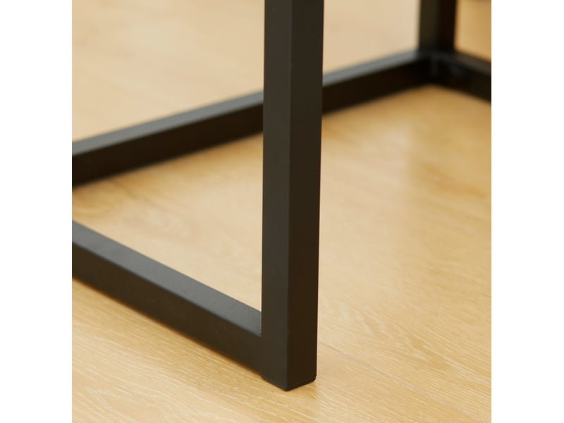 Console avec placard de rangement, piètement métal, pour entrée, salon ou chambre, décor bois naturel, 40 × 30 × 76 cm - Conforama E