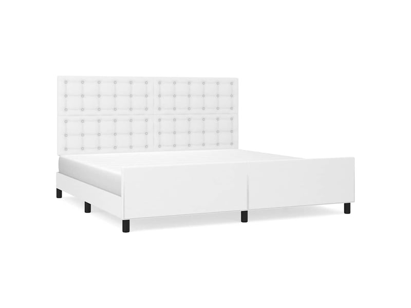  Lit double- lit adulte -  cadre de lit sans matelas blanc 200x200 cm similicuir  - Conforama A