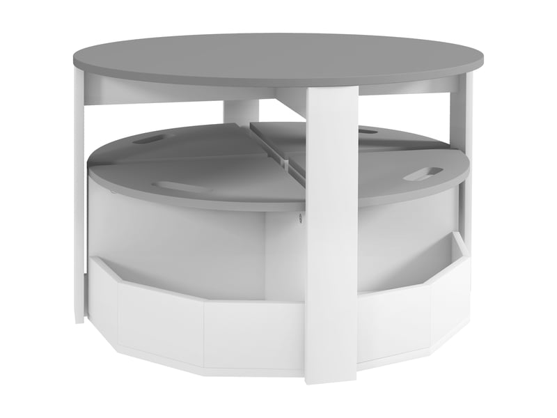Ensemble table enfant avec 4 tabourets gris 78 x 78 x 49 cm, gain de place - Conforama B