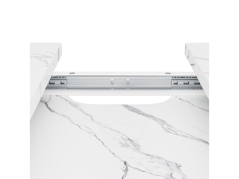  Ensemble de salle à manger 120x80x76 cm extensible mdf blanc gris  - Conforama D