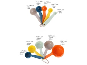 Ce set d'ustensiles de mesure comprend 10 tasses et cuillères à mesurer universelles pour la cuisine et la pâtisserie, de couleur rose