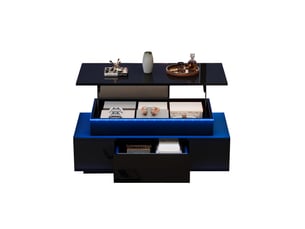 Table basse rectangulaire coloris noir OKWISH - 45 cmx96 cm