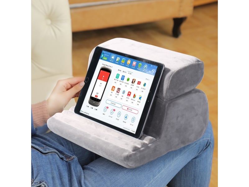 Coussin de support pour tablette multi-angle – gris - Conforama D