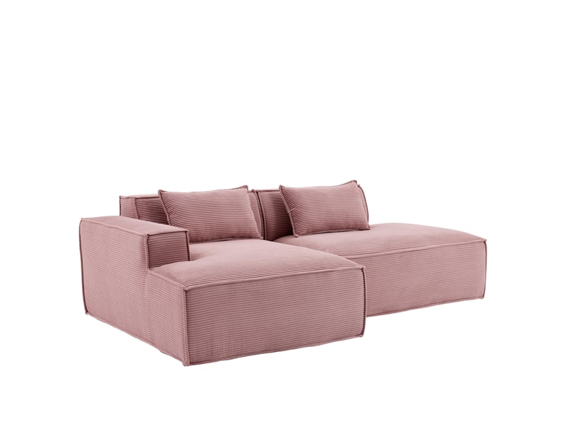 Canapé 2 places rose bébé en tissu polyester 235 cm - assise ressorts ensachés - Conforama A