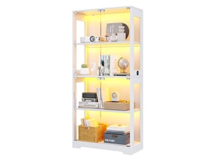 Vitrine coloris blanc <strong>LEYTN</strong> <strong></strong> - 80 cmx160 cm