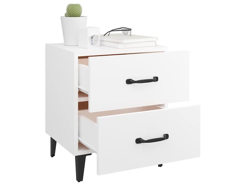  Lot de 2 tables de chevet - cabinet de chevet - table de nuit blanc 40x35x47,5 cm  - Conforama B