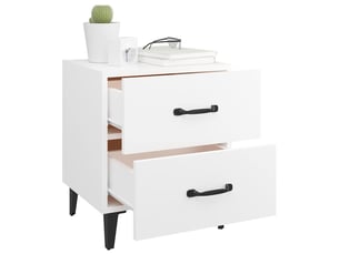 Lot de 2 tables de chevet - cabinet de chevet - table de nuit blanc 40x35x47,5 cm