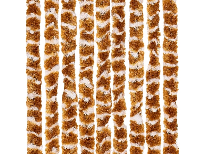  Rideau anti-mouches, moustiquaire ocre et blanc 100x200 cm chenille cf43574  - Conforama E