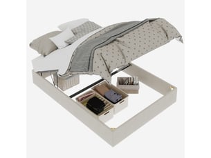 Lit coffre 140x200 cm STILVORA coloris beige
