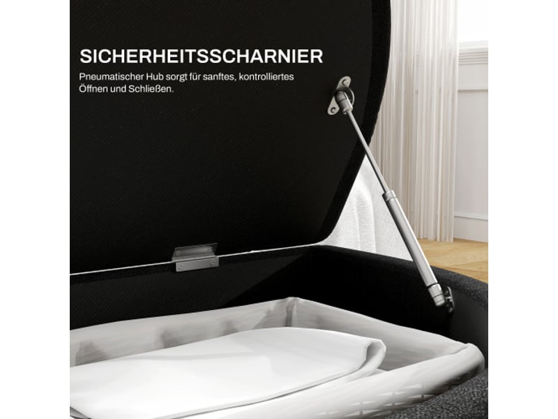  Banquette coffre gris foncé en velours, rangement, couvercle relevable, bois d’hévéa, 120 x 46 x 42 cm  - Conforama D
