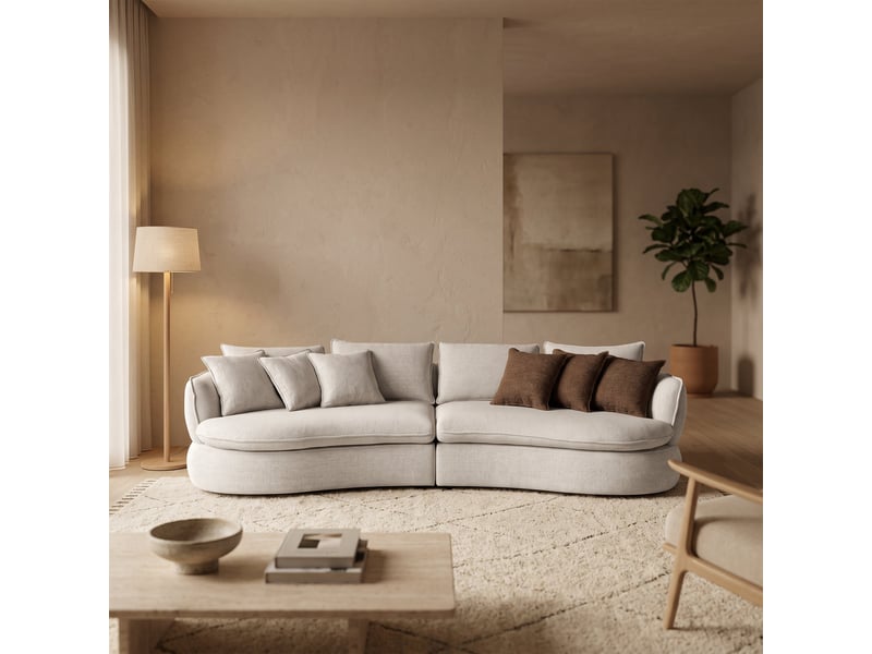  Canapé 3 places en tissu beige  - Conforama B