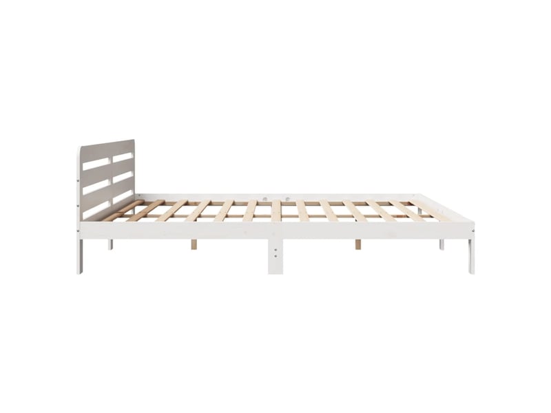  Lit double- lit adulte -  cadre de lit sans matelas blanc 180x200 cm bois massif de pin  - Conforama D
