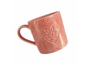Mug en céramique, cœur rouge, modèle lewis heart, 350 ml