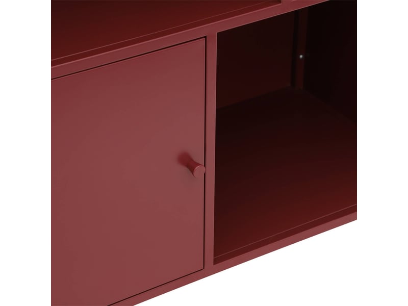  Buffet. Meuble de rangement industriel métal bordeaux 6 compartiments. L 80 x p 35 x h 125cm - oklahoma  - Conforama E