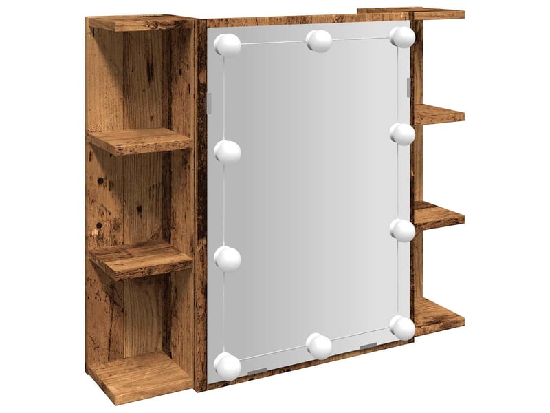 Armoire à miroir avec led vieux bois 70x16.5x60 cm - Conforama A