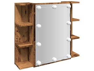 Armoire à miroir avec led vieux bois 70x16.5x60 cm