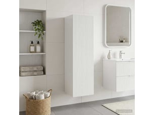 Cabinet salle de bain mural, meuble de rangement blanc brillant 33x34.5x60 cm shl7174