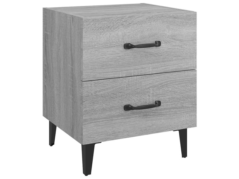 Lot de 2 tables de chevet - cabinet de chevet - table de nuit sonoma gris 40x35x47,5 cm  - Conforama D