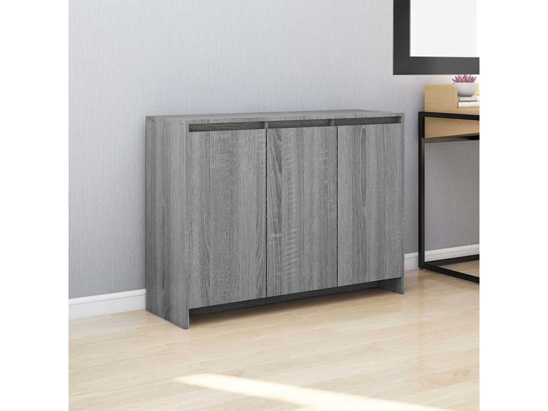  Buffet - bahut - meuble de rangement sonoma gris 102x33x75 cm bois d'ingénierie  - Conforama B