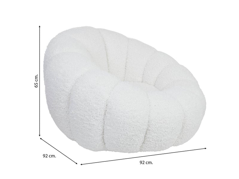  Fauteuil en tissu blanc 92x92x65 cm h  - Conforama C