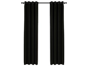 Lot de 2 rideaux occultants, rideaux black-out aspect de lin anthracite 140x245 cm cf44505