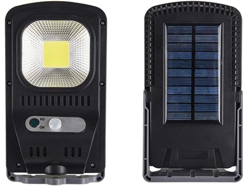  Solar-powered motion-sensing wall-mounted floodlight — extérieur foldable design, ideal pour backyards, gardens, et patios, noir  - Conforama C