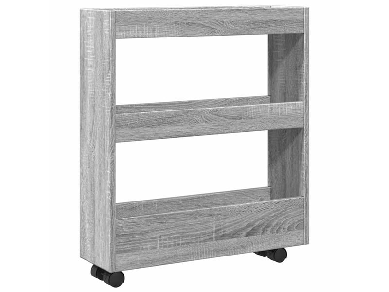  Chariot de rangement étroit pour bureau 3 niveaux sonoma gris shl42311  - Conforama A