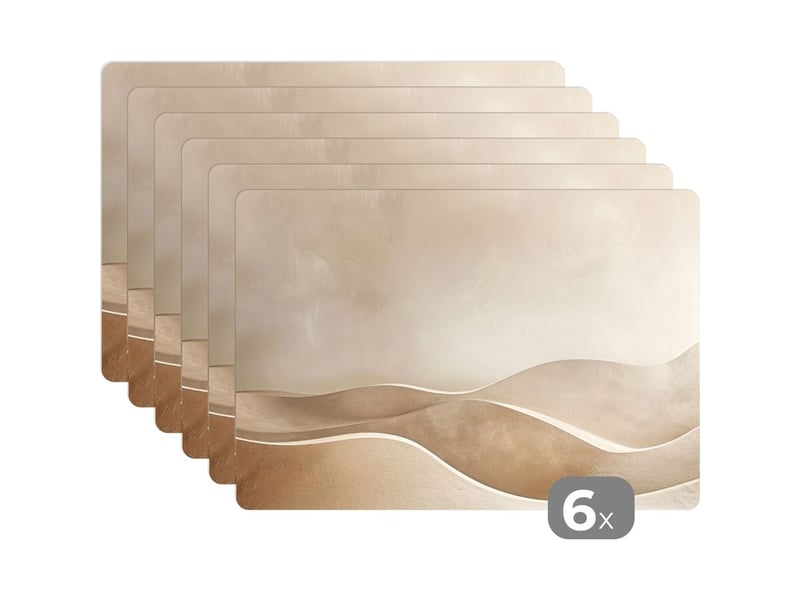  Sets de table beige - nature - abstrait - moderne lot de 6 résistants à la à l'eau 45x30  - Conforama A
