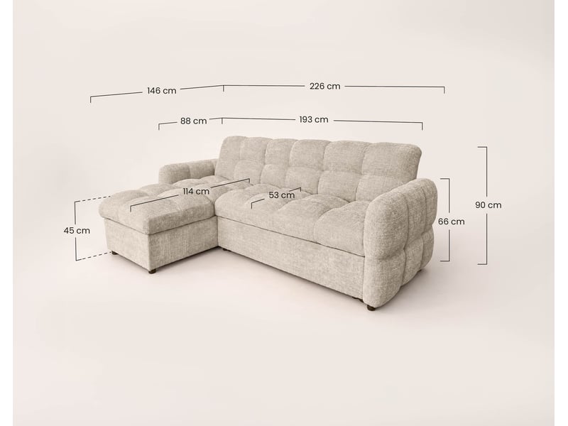 Octave - canapé d'angle réversible 4 places convertible avec coffre en velours texturé - best mobilier - vert sauge OCTAVE - Conforama C