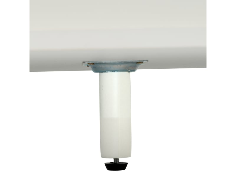 Buffet salle à manger 130x40x70 cm, meuble bas blanc laqué avec 2 tiroirs intégrés et porte sans poignée, design - Conforama W