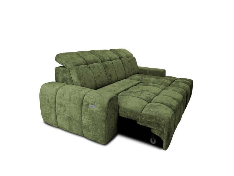  Canapé d'angle droit relax krabi avec coffre tissu kiara vert KRABI-M-KIA862-R - Conforama C