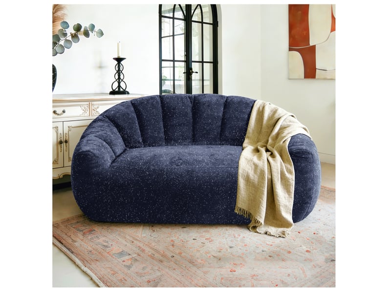  Canapé pouf modenvie patte d’ours ciel étoilé bleu avec rembourrage, assise spacieuse, accoudoir et tissu flanelle, 140 x 98 x 61 cm  - Conforama B
