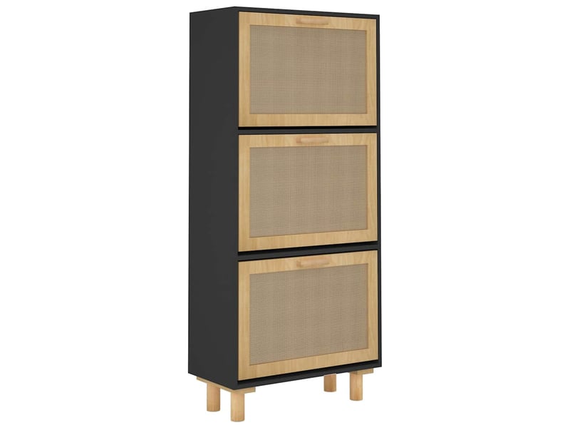  Meuble à chaussure, armoire à chaussures noir 52x25x115 cm bois d'ingénierierotin  - Conforama D