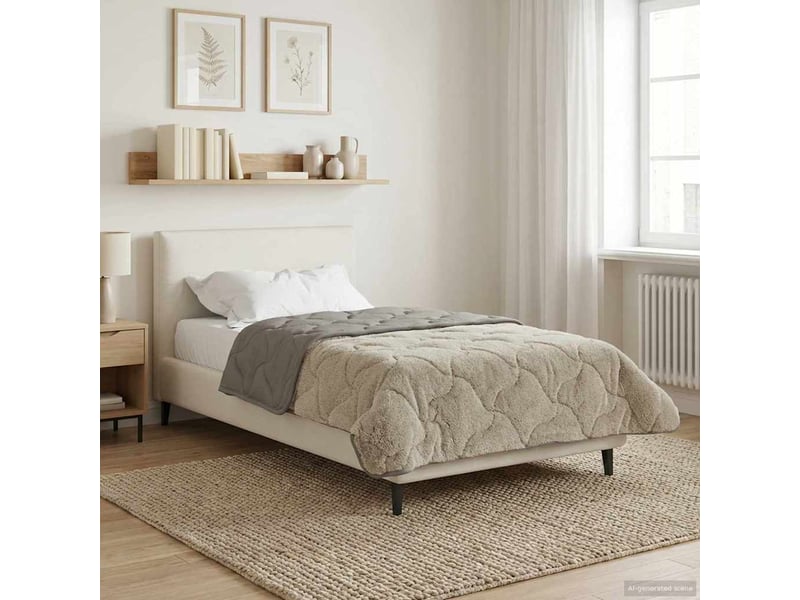  Duvet - couette complet toute l'année matelassé gris clair 135 x 200 cm  - Conforama B