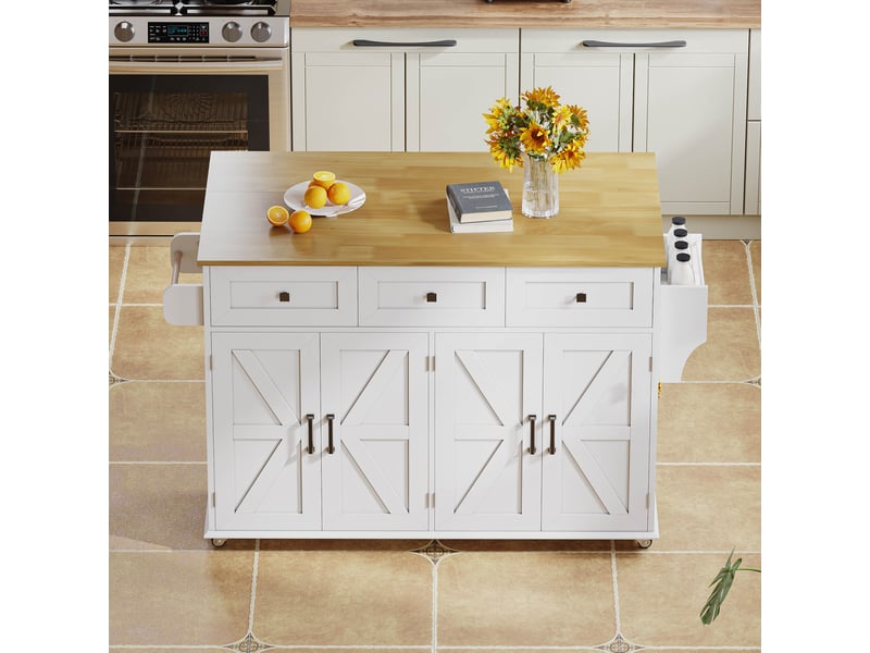  Desserte 4 portes 3 tiroirs coloris blanc+naturel mdf desserte bicolore - Conforama B